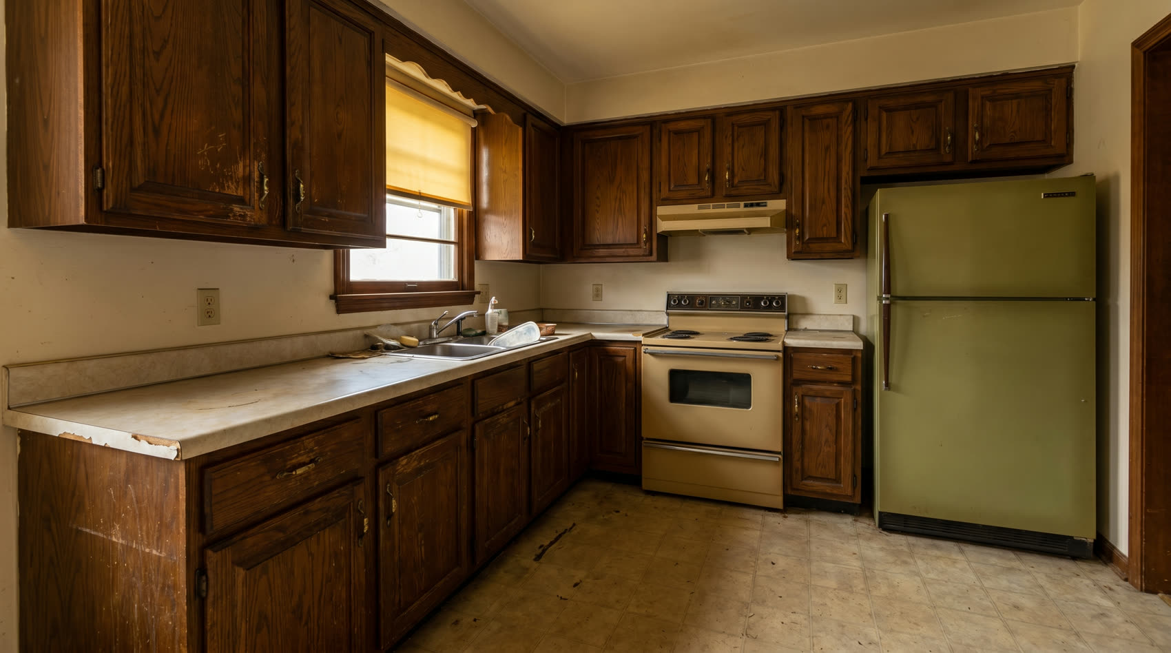 Dated wood cabinets