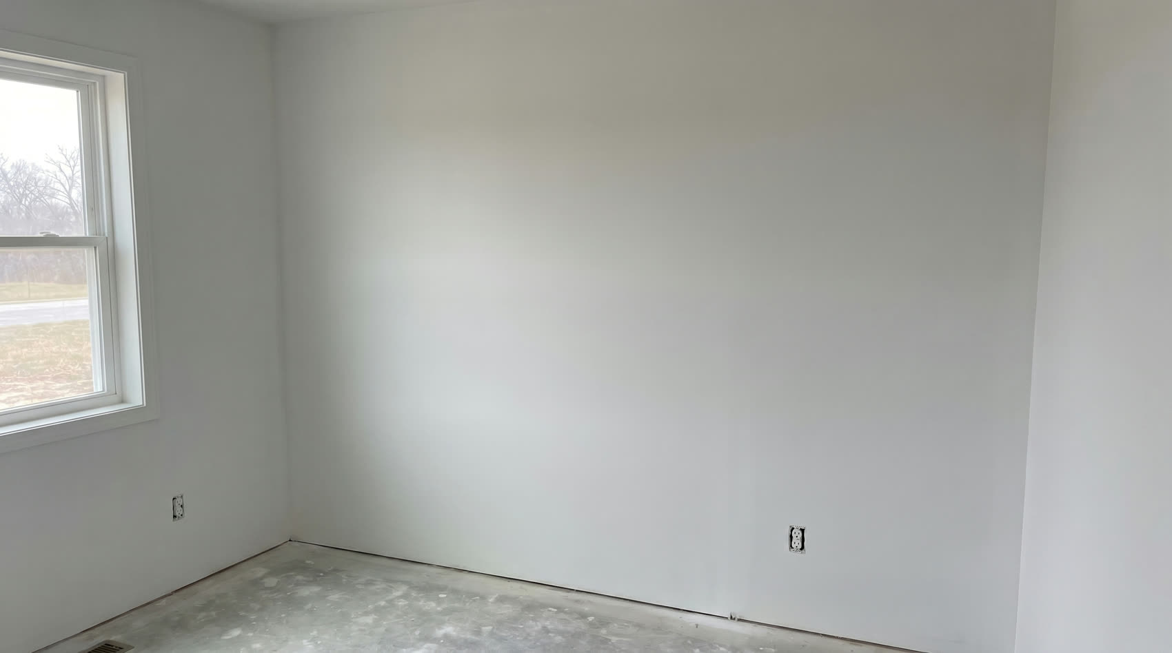 Finished smooth painted wall