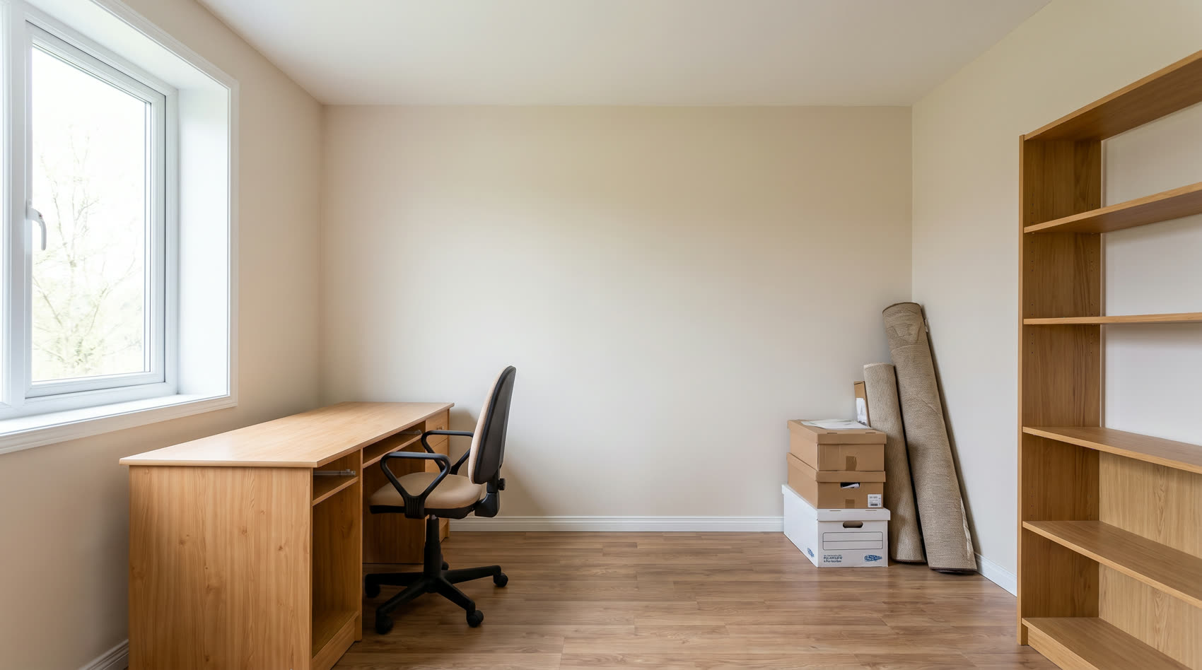 Home office with flat paint